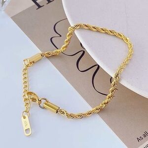 18k Gold Plated Rope Chain Bracelet
